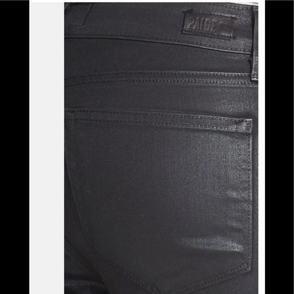 PAIGE Mid-rise Black Coated Denim Skinny Jeans Size 27 - Picture 7 of 7
